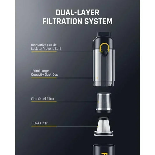 Fanttik Slim V8 Mate/V8 Apex Portable Cordless Car Vacuum 12000Pa/30AW RobustClean Mini Vacuum with Flexible Hose and Pet Brush