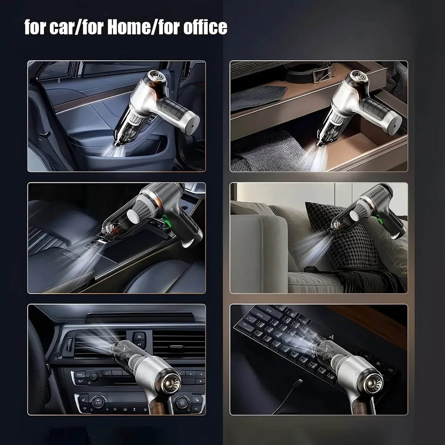 9000PA Wireless Handheld Vacuum Cleaner - 2-in-1 Vacuum & Blower for Car/, Portable with Strong Suction & Rechargeable Battery