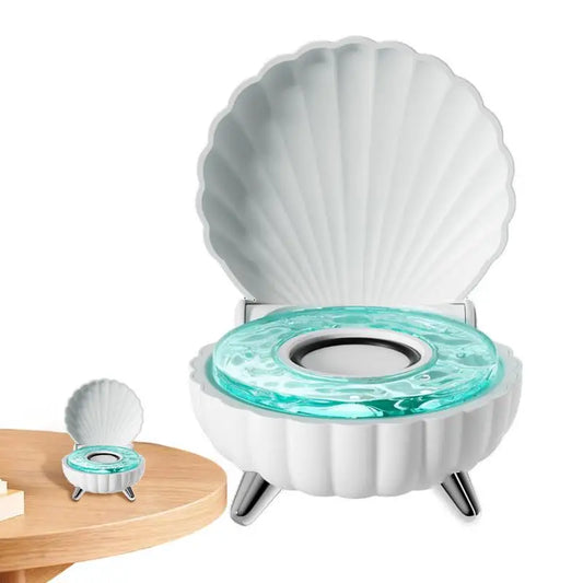 Cute Wireless Blue Tooth Shell Speaker Fashion Shell Surround Sound Speaker Portable Stereo Speakers With LED Light For Gifts
