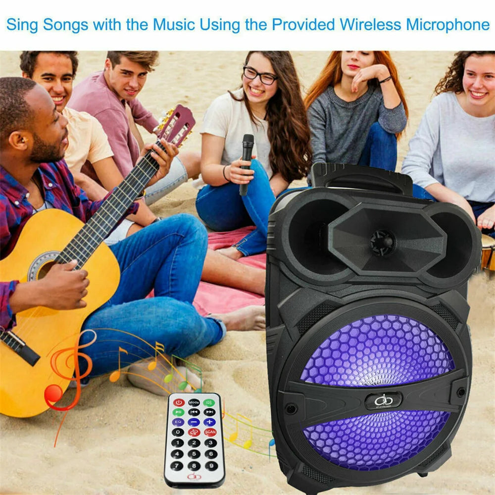 1000W Portable Wireless Bluetooth Speaker Big LED Light Stereo Tailgate FM Party Karaoke Subwoofer with MIc and Remote