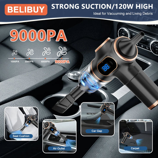 belibuy home appliance portable powerful handheld vacuum cleaner, long battery life suitable for cleaning car and home debris