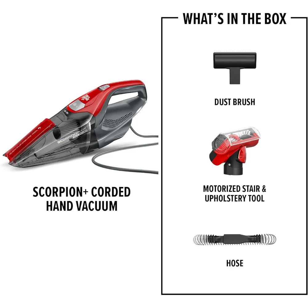 Plus Handheld Vacuum Cleaner, Powerful Suction, Lightweight, Includes Pivoting Stair and Upholstery Tool, Hose and Dusting Brush