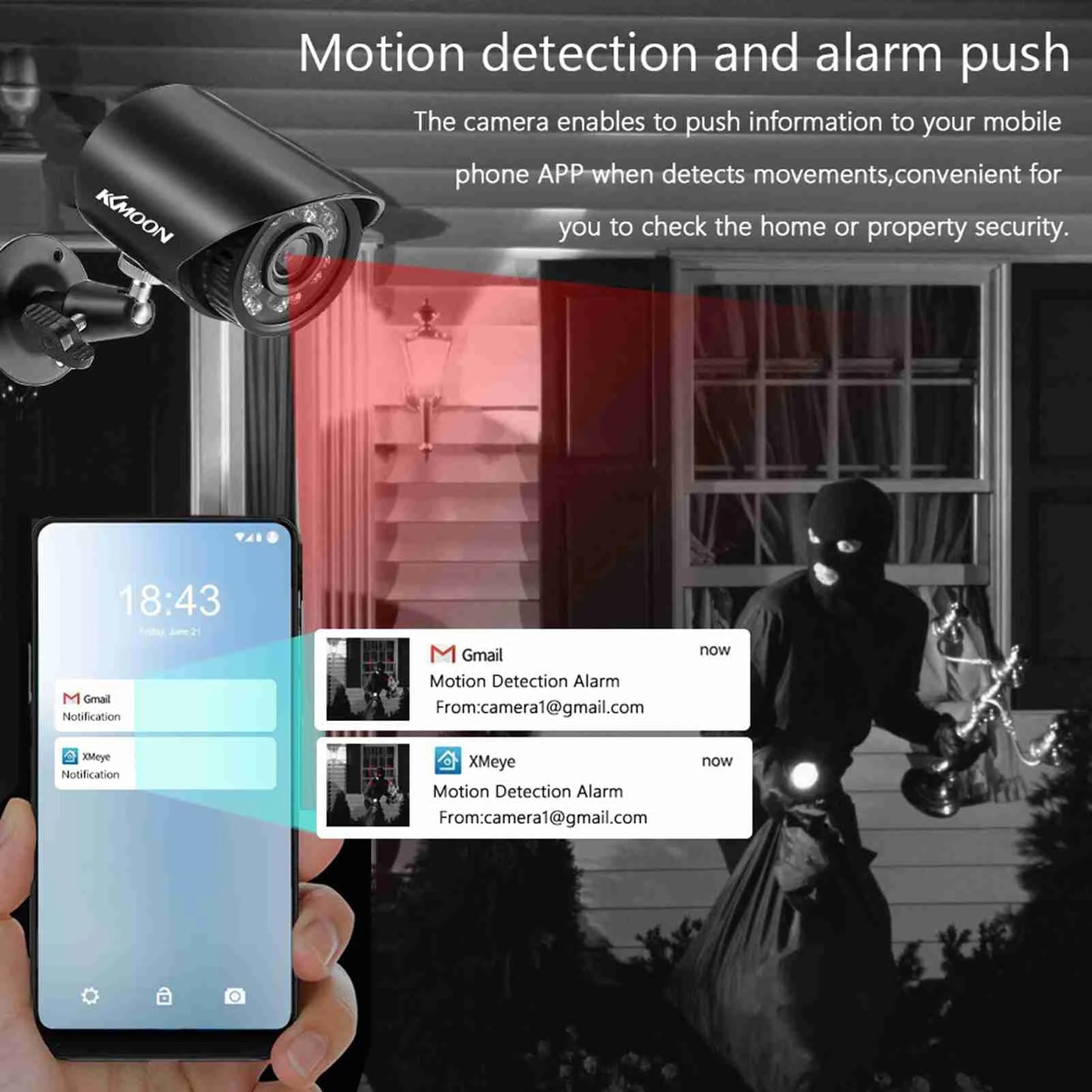 4Pcs 1080P 2MP Security Analog Cameras Outdoor Weatherproof CCTV Surveillance Camera With Infrared Night Vision Motion Detection