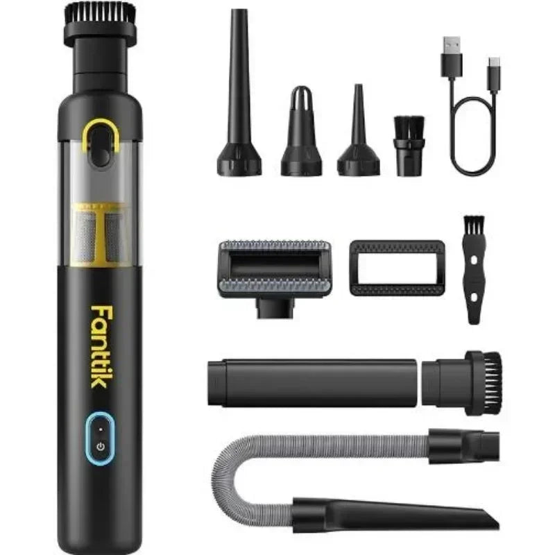 Fanttik Slim V8 Mate/V8 Apex Portable Cordless Car Vacuum 12000Pa/30AW RobustClean Mini Vacuum with Flexible Hose and Pet Brush