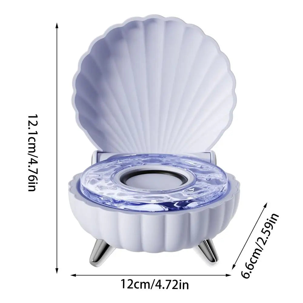 Cute Wireless Blue Tooth Shell Speaker Fashion Shell Surround Sound Speaker Portable Stereo Speakers With LED Light For Gifts