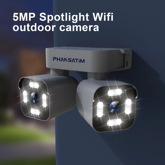 Dual Lens PTZ Security Camera with Motion Detection Two-Way Audio Color Night Vision for Home Security(Not Support 5G WIFI)