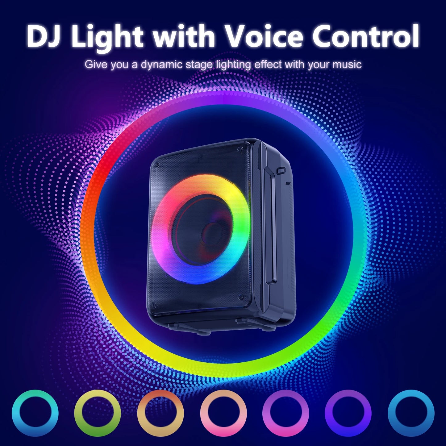 Karaoke Machine, Portable Bluetooth Speaker with 1 Wireless And 1 Wired microphone Microphones Adults & Kids for Party