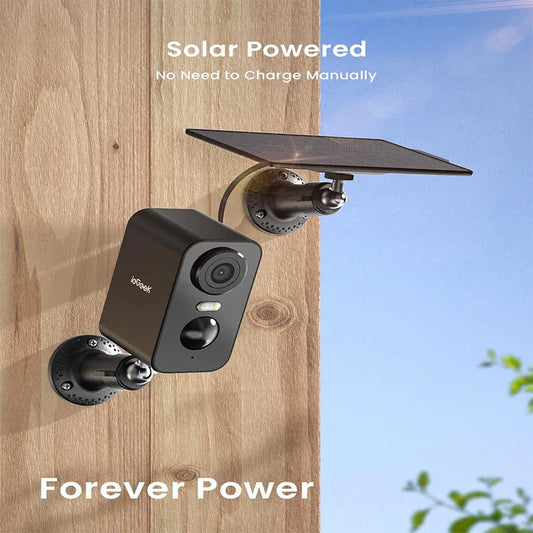 ieGeek 2K 3MP WiFiSolar Security Camera Outdoor Wireless with Color Night Vision, Camera Home Security Camera,Motion Detection