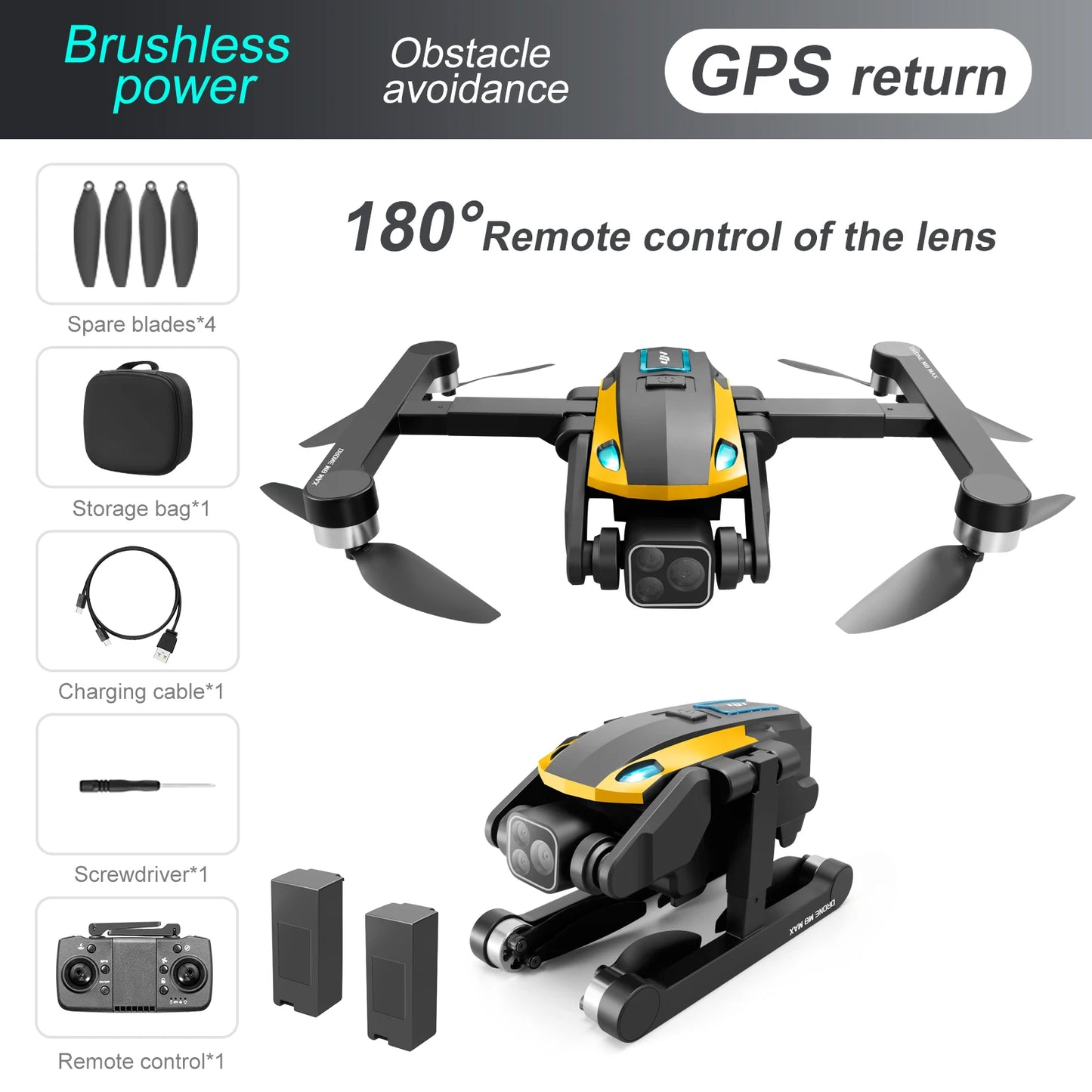 Professinal m8pro RC Drone 8K Dual HD Camera Wide Angle Obstacle Avoidance Optical Flow Dron Foldable WIFI Brushless Quadcopter