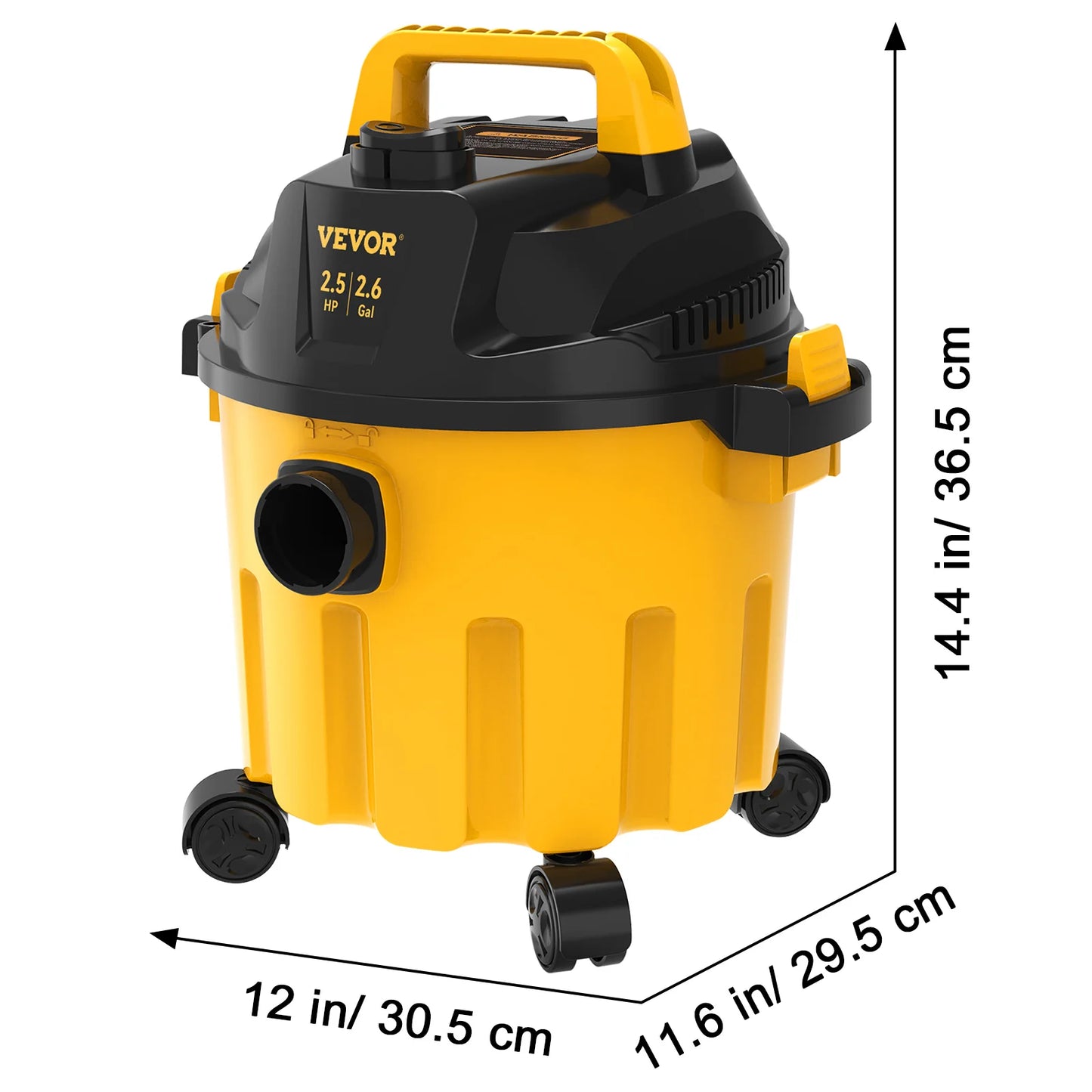 VEVOR Wet Dry Vac 2.6 Gallon 2.5 Peak HP 3 in 1 Portable Shop Vacuum with Blowing Function Attachment Storage Perfect for Floor
