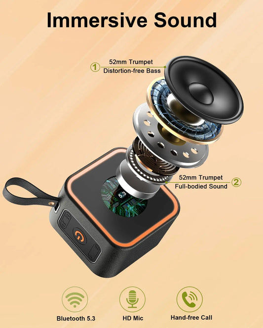 Portable Bluetooth Speaker with HD Sound, 10H Playtime & Dynamic RGB Lights – Party-Ready for Outdoor, Travel & Home.