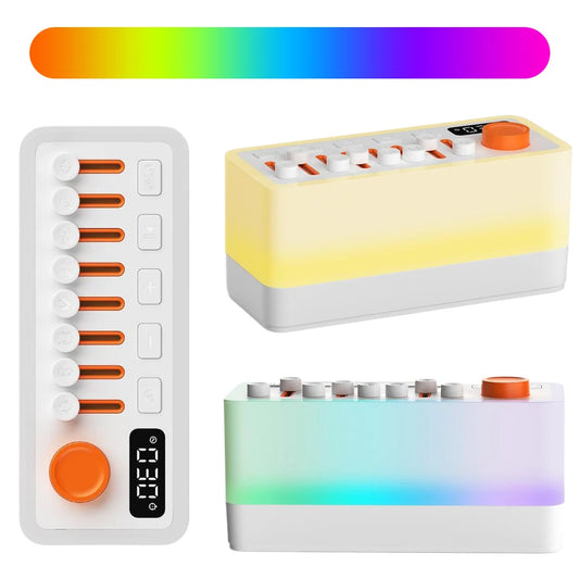 White Noise Speaker Portable Bluetooth-compatible Speaker with 8 Nature Sounds Aromatherapy Humidifier for Babies Kids Adults