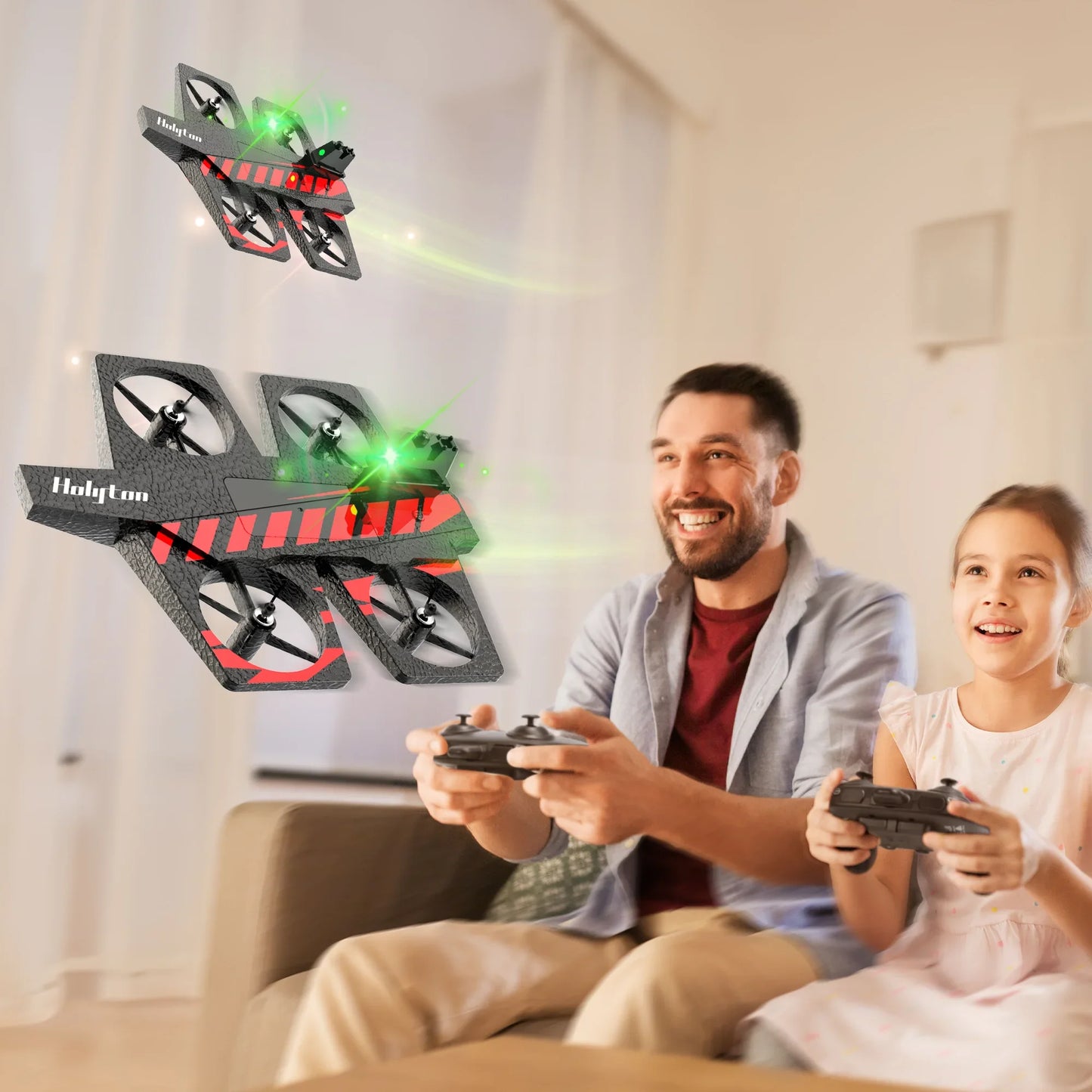 Holyton HT40: 2-in-1 RC Drone for All, Beginner-Friendly, Modes: Land/Fly, Altitude Hold, Headless, 3D Flips, Emergency Stop,C0.