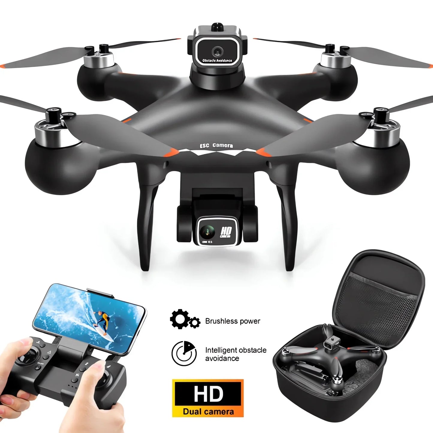 S116MAX 8K HD Drone Dual Camera 3 Batteries Optical Flow 360° Obstacle Avoidance WiFi FPV RC Quadcopter Toy Gift for Kids Adults