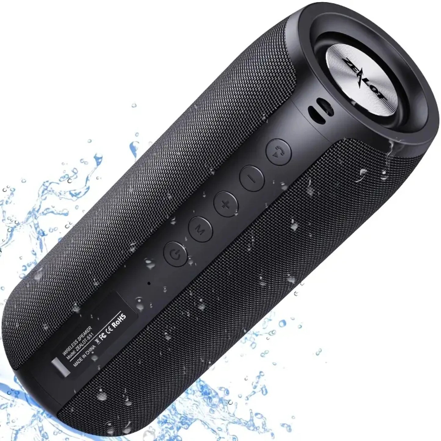 ZEALOT S51 Powerful Wireless Speaker Bass, Wireless Portable Subwoofer IPX5 Waterproof 10W Sound Box Support TF U Disk AUX For H