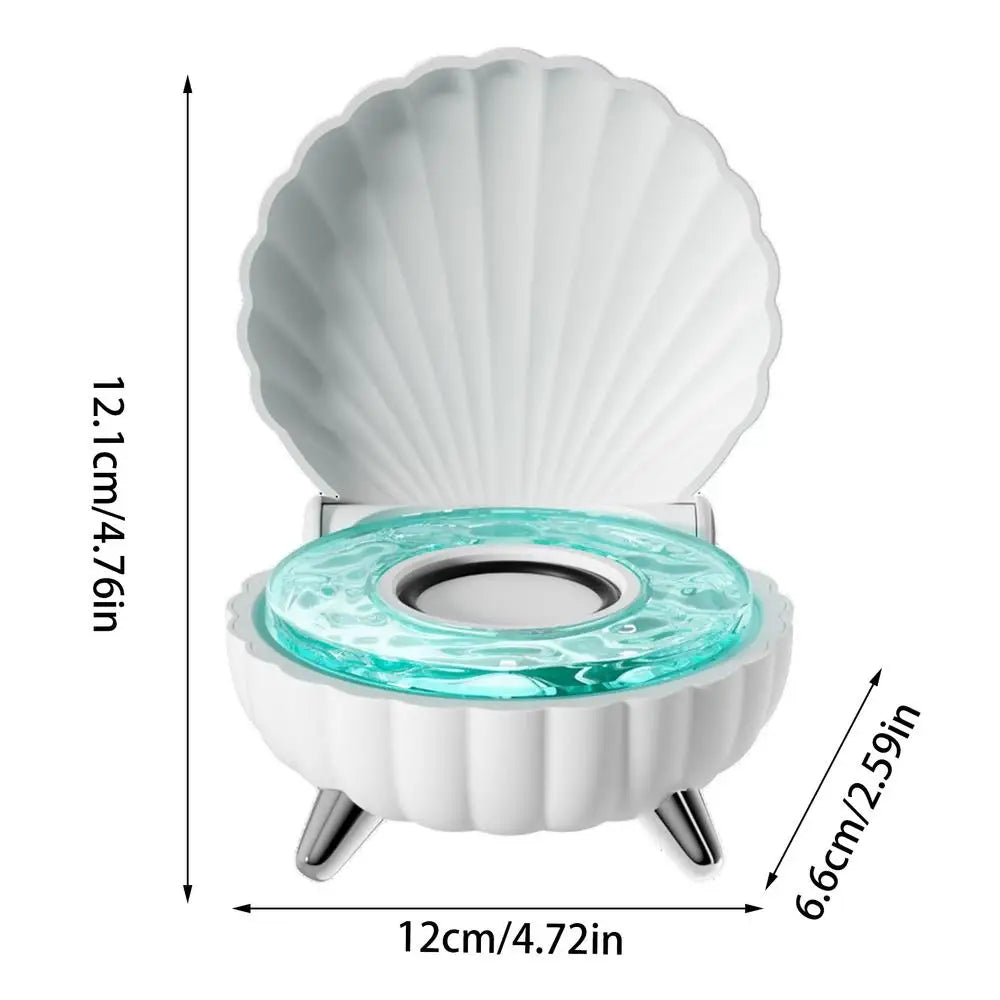 Cute Wireless Blue Tooth Shell Speaker Fashion Shell Surround Sound Speaker Portable Stereo Speakers With LED Light For Gifts