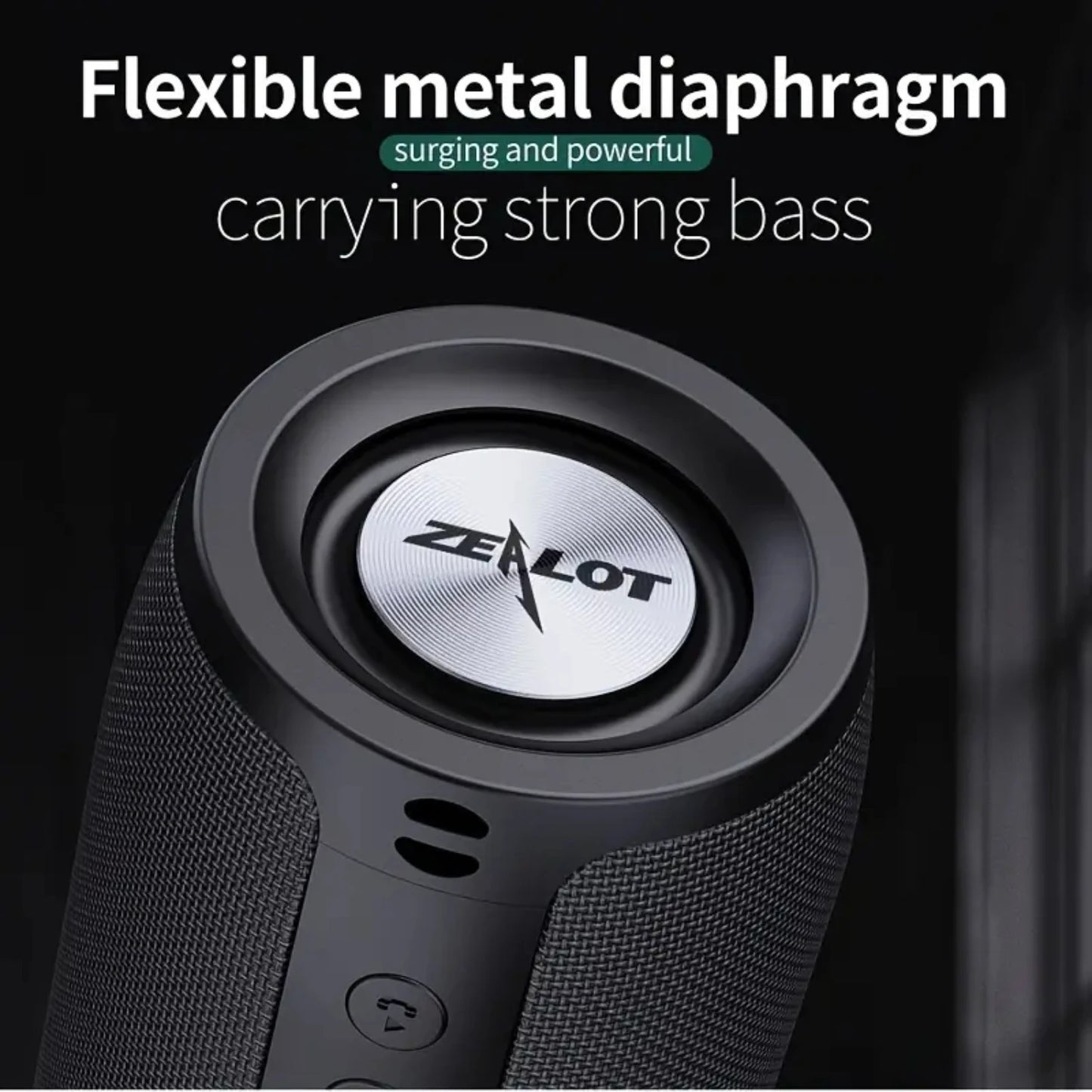 ZEALOT S51 Powerful Wireless Speaker Bass, Wireless Portable Subwoofer IPX5 Waterproof 10W Sound Box Support TF U Disk AUX For H