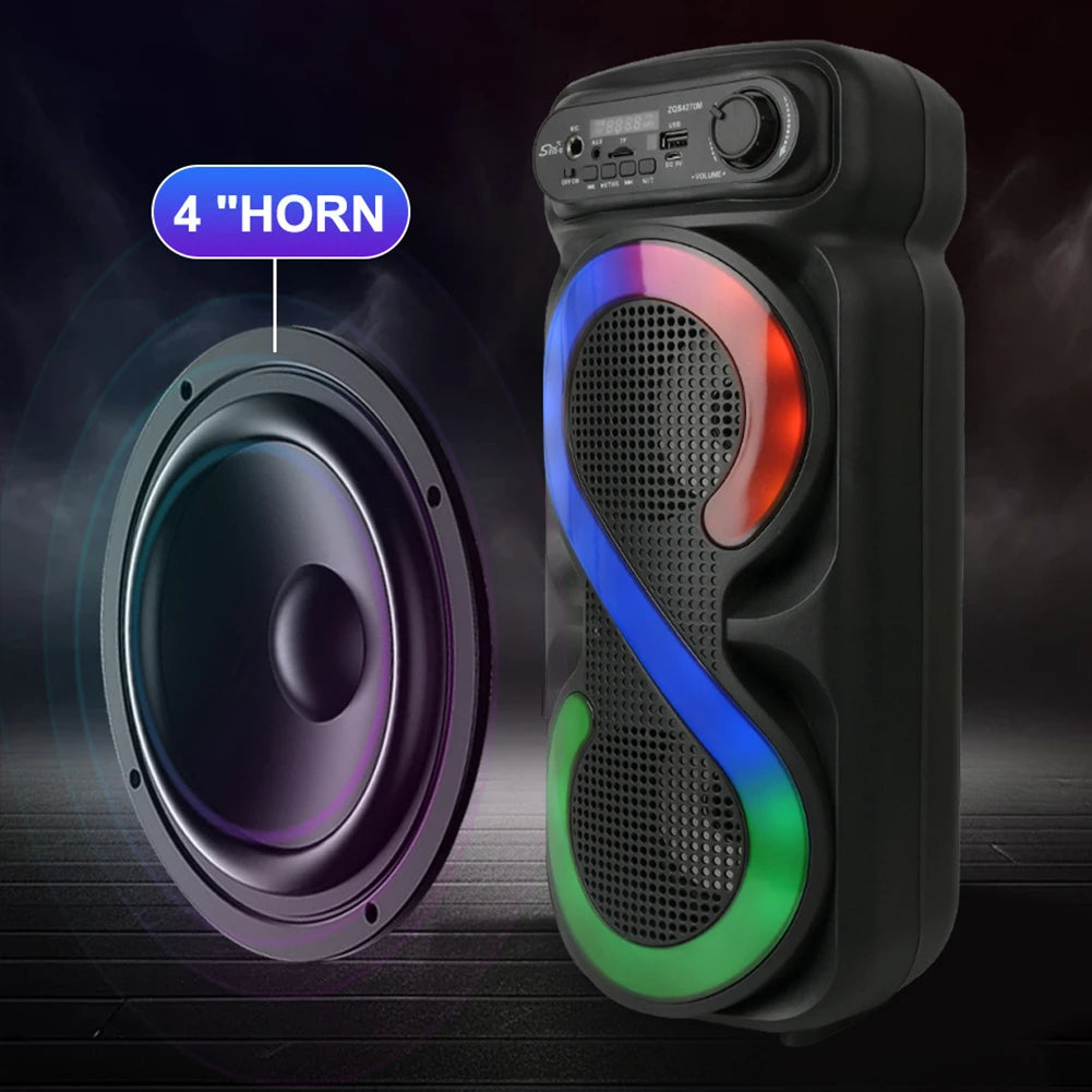 Bluetooth-Compatible Speaker Karaoke Speaker USB/TF Portable Boombox Remote Control Outdoor Speaker High Volume for Home Travel