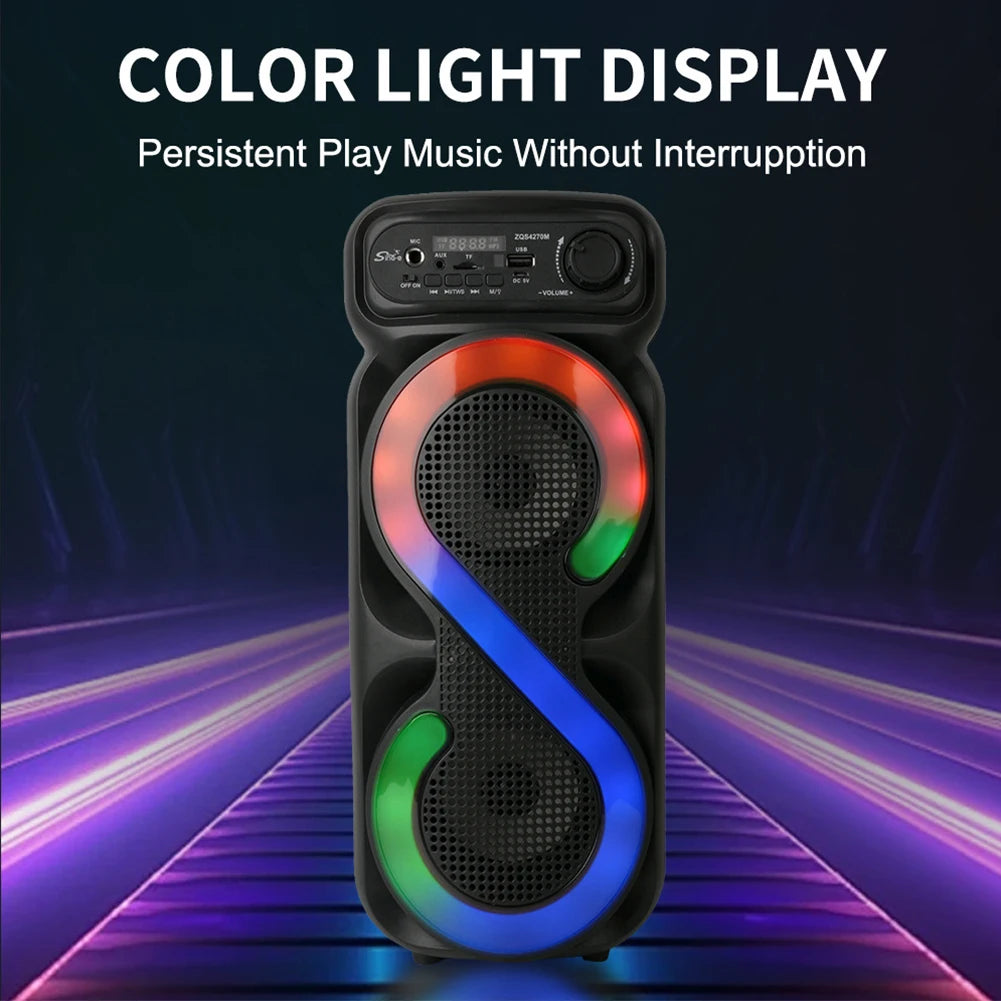 Bluetooth-Compatible Speaker Karaoke Speaker USB/TF Portable Boombox Remote Control Outdoor Speaker High Volume for Home Travel