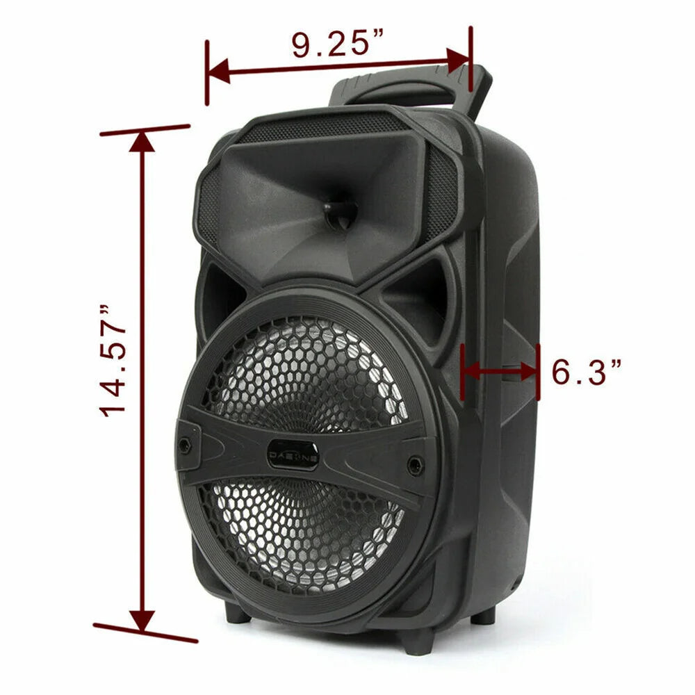 1000W Portable Wireless Bluetooth Speaker Big LED Light Stereo Tailgate FM Party Karaoke Subwoofer with MIc and Remote