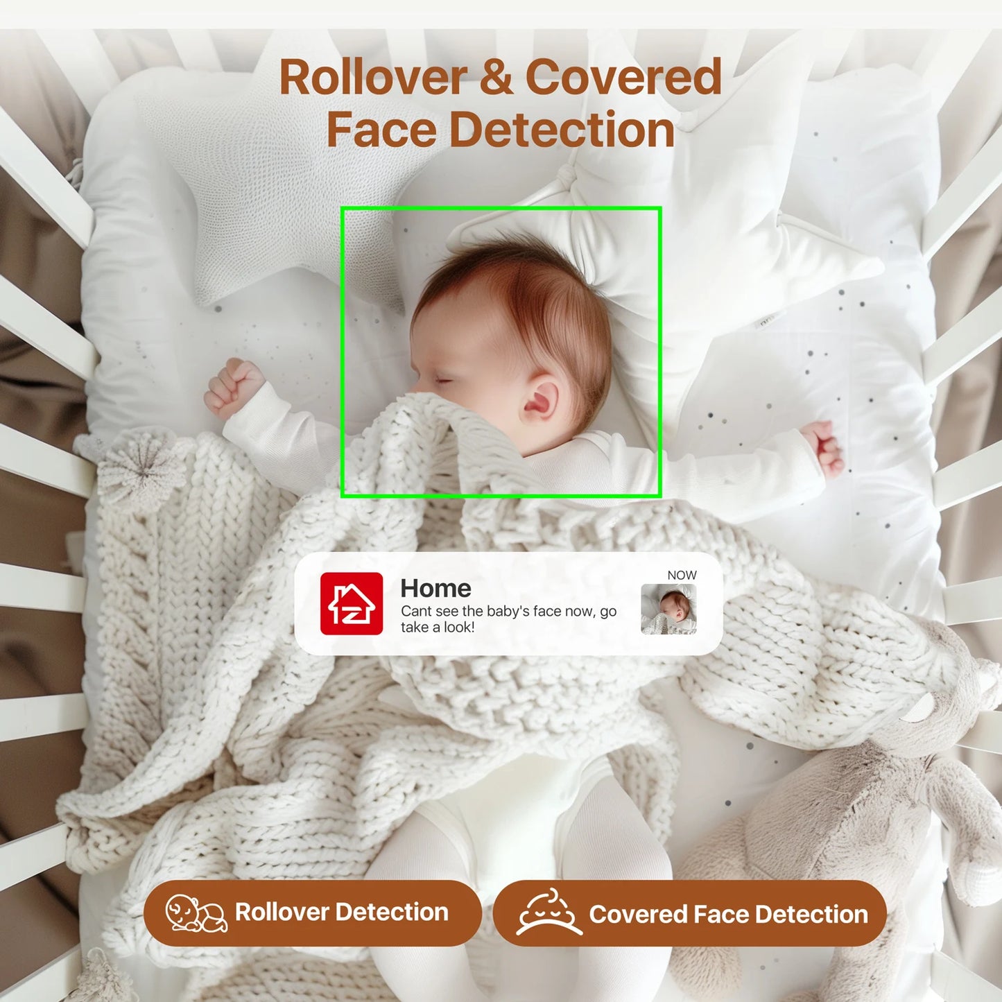 ZOSI C516 2.5K 4MP Plug-in PT Wireless Security Indoor Camera with Cry Detection, Virtual Fence,2.4/5GHz WiFi Smart Baby Monitor