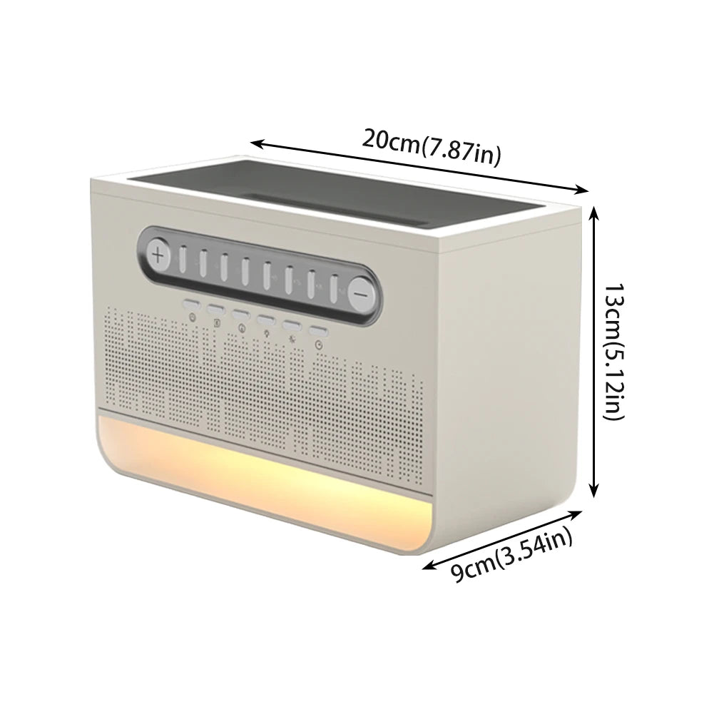 White Noise Speaker Portable Bluetooth-compatible Speaker with 8 Nature Sounds Aromatherapy Humidifier for Babies Kids Adults