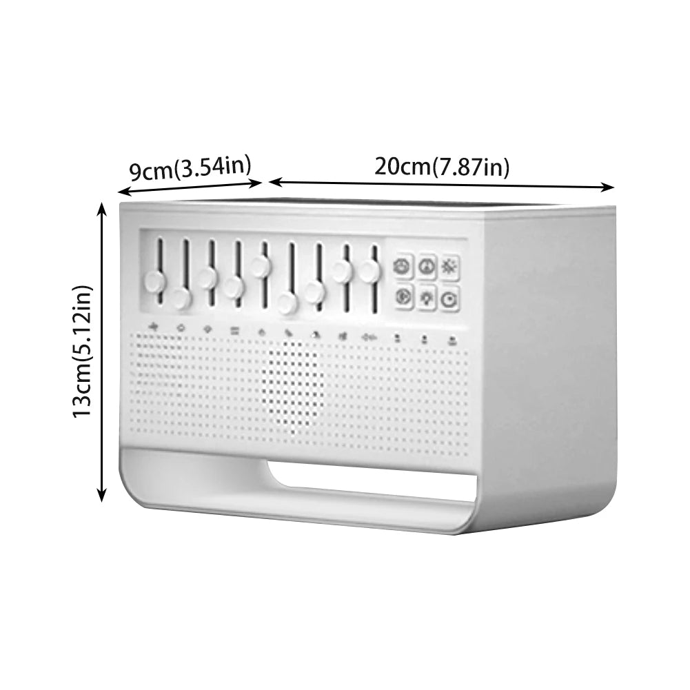 White Noise Speaker Portable Bluetooth-compatible Speaker with 8 Nature Sounds Aromatherapy Humidifier for Babies Kids Adults