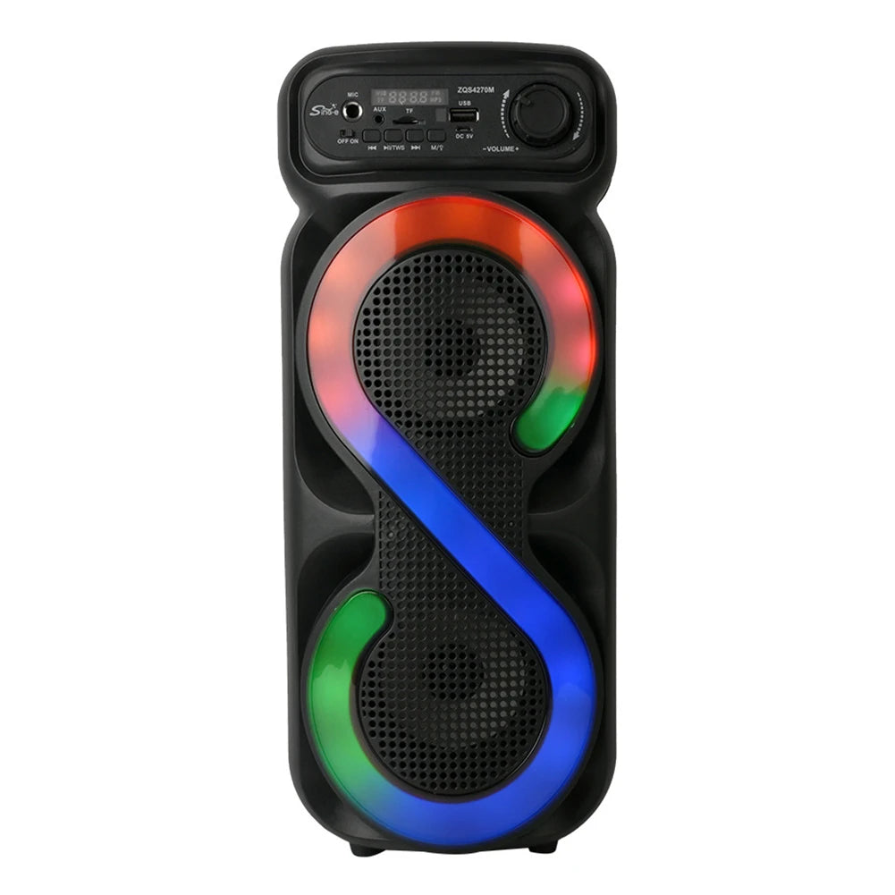 Bluetooth-Compatible Speaker Karaoke Speaker USB/TF Portable Boombox Remote Control Outdoor Speaker High Volume for Home Travel