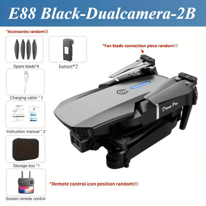 E88 HD Dual Camera Drone with WiFi FPV - Long Flight Time Beginner Drone,Auto Return,Foldable Thanksgiving Gift for Adults&Teens