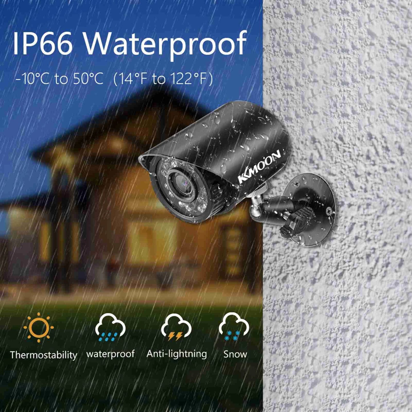 4Pcs 1080P 2MP Security Analog Cameras Outdoor Weatherproof CCTV Surveillance Camera With Infrared Night Vision Motion Detection