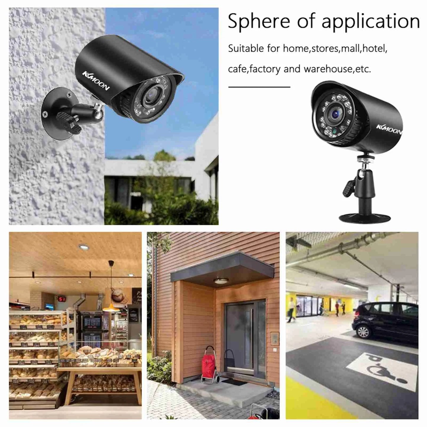 4Pcs 1080P 2MP Security Analog Cameras Outdoor Weatherproof CCTV Surveillance Camera With Infrared Night Vision Motion Detection