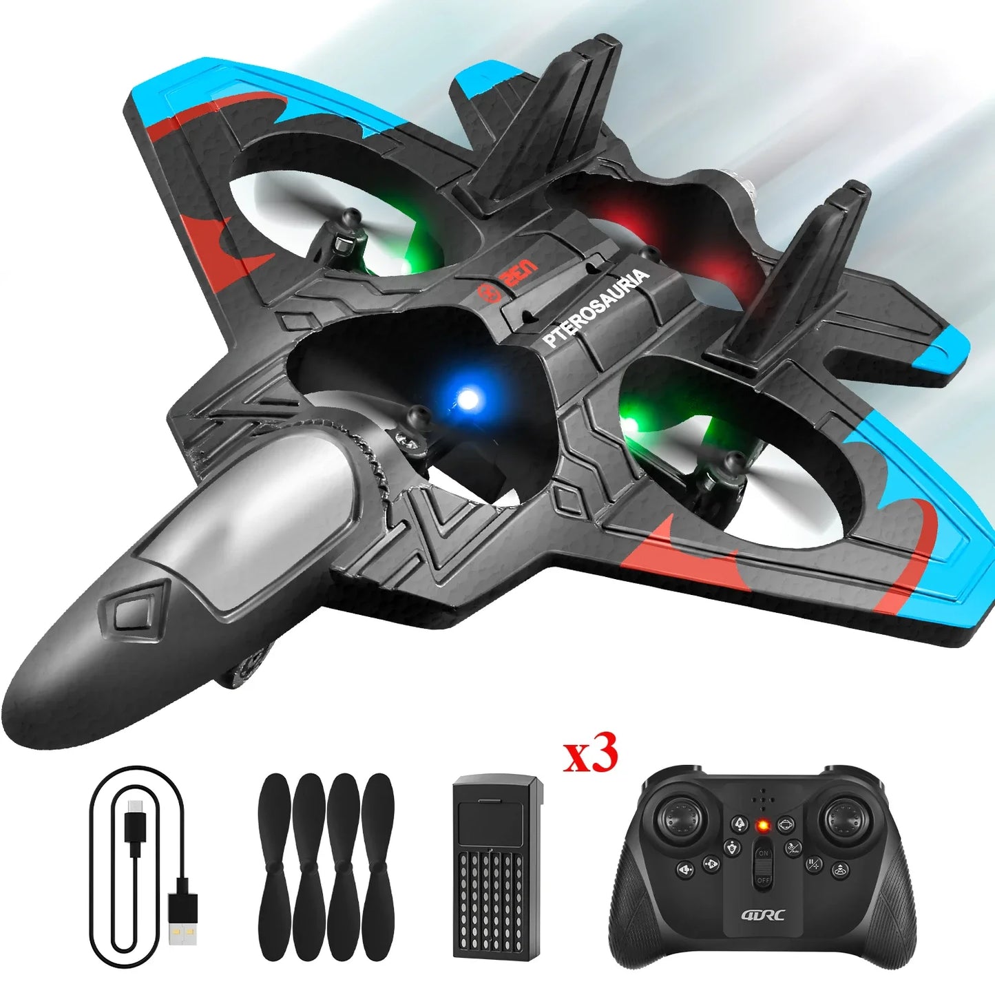 MINI V32 RC Plane Dron 2.4G EPP RC Airplane Remote Control Aircraft Glider with Light 360° Flip Foam Drone Toy for Boys Children