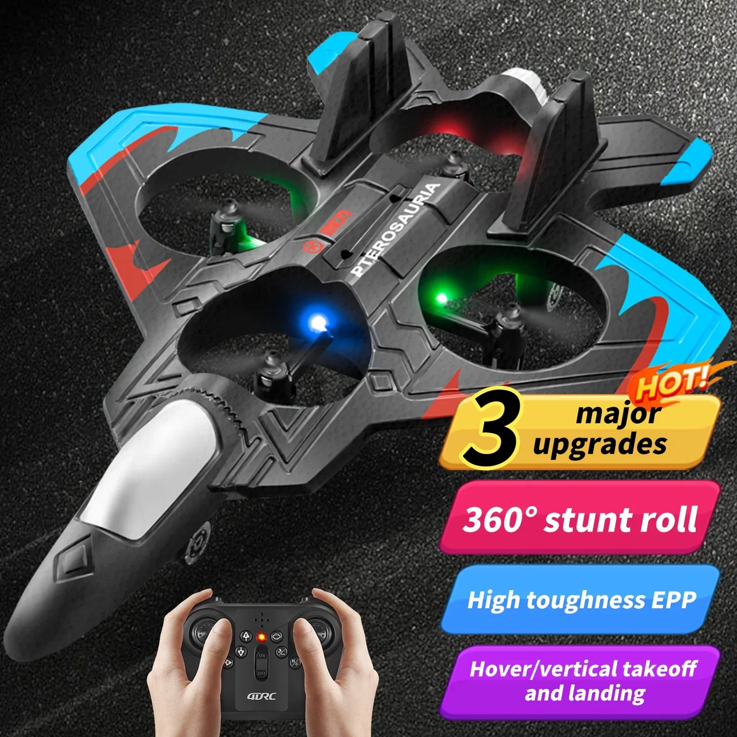 MINI V32 RC Plane Dron 2.4G EPP RC Airplane Remote Control Aircraft Glider with Light 360° Flip Foam Drone Toy for Boys Children
