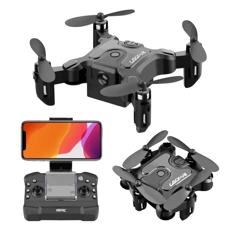 US.EU 4DRC V2 Mini Drone HD Camera WiFi Fpv Air Pressure Altitude Hold Black And Gray Foldable Quadcopter RC Drone Toy